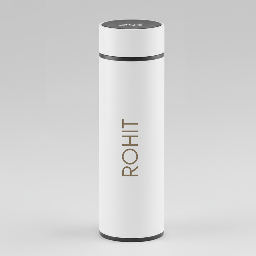 Personalised Thermos Flask with Temperature Display- 500ml Insulated Bottle