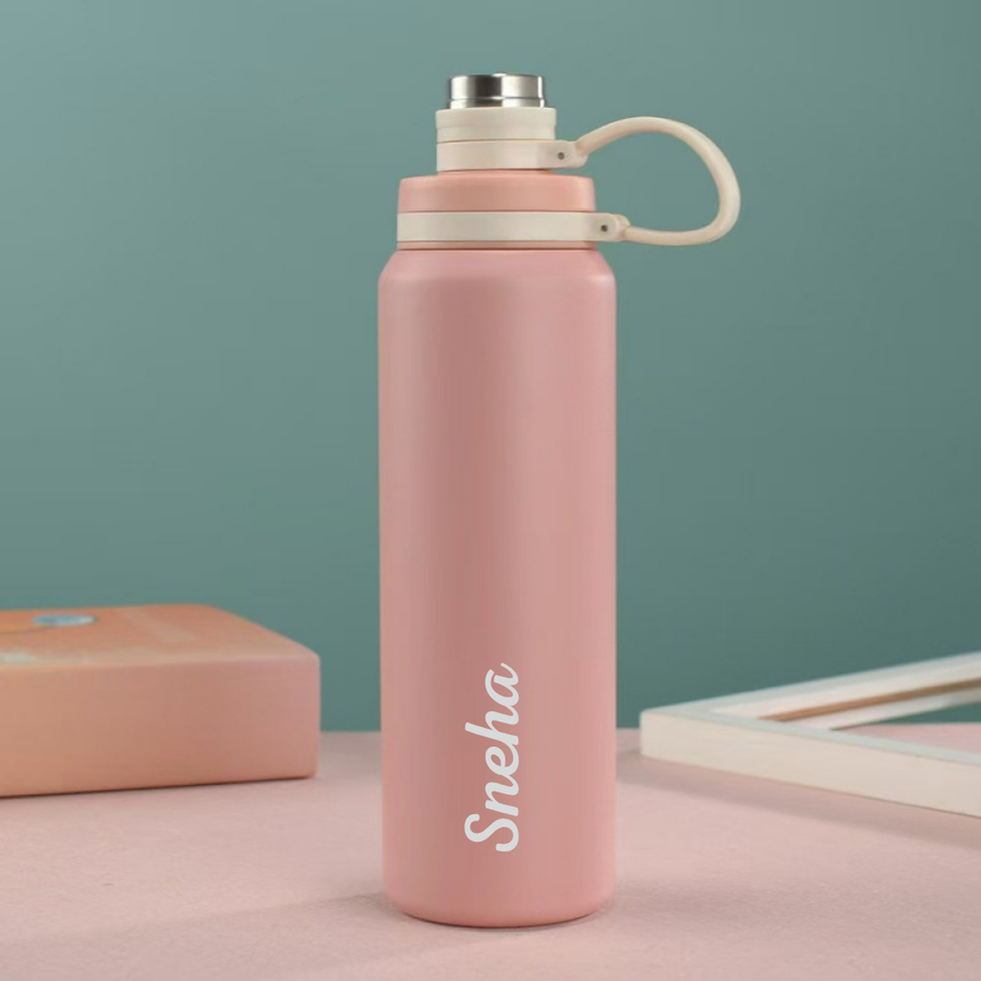 Personalized Stainless Steel Water Bottle 800ml – Double Wall Vacuum Insulated Hot & Cold Bottle for Gym, Office & Travel