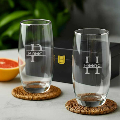 Customized Tall Glasses for Cocktails – Engraved Premium Glass for Water, Juice