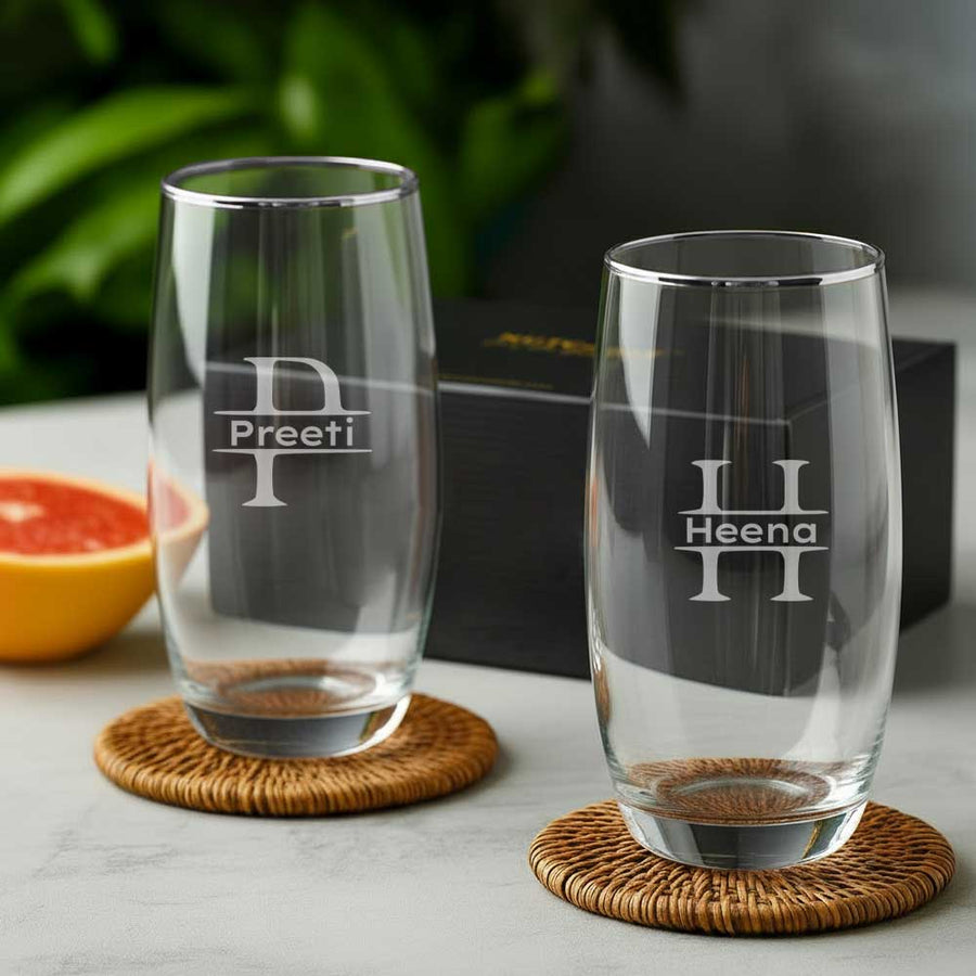 Customized Tall Glasses for Cocktails – Engraved Premium Glass for Water, Juice