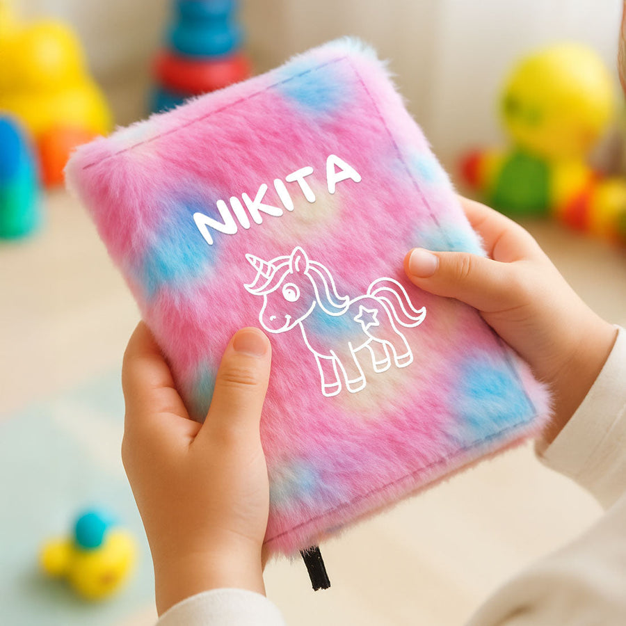 Personalized Unicorn Fur Diary for Kids – Soft Squishy Fancy A5 Size Notebook, Cute Journal & Perfect Birthday Gift Organizer