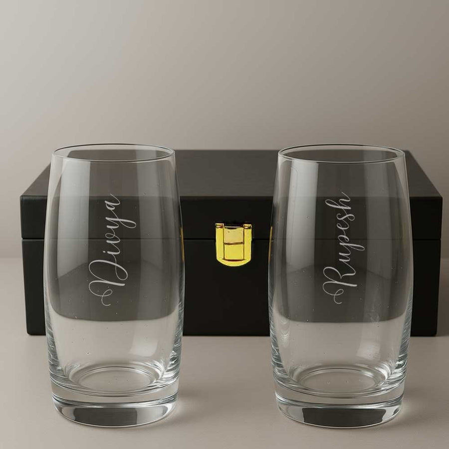 Cocktail Tall Glass with Name Engraved - Durable Premium Glass for Water, Juice