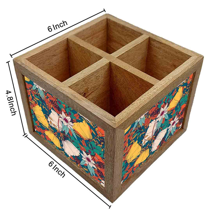 Premium Diwali Gift Set – Wooden Bat Tray, Cutlery Holder & Decorative Diya Candle