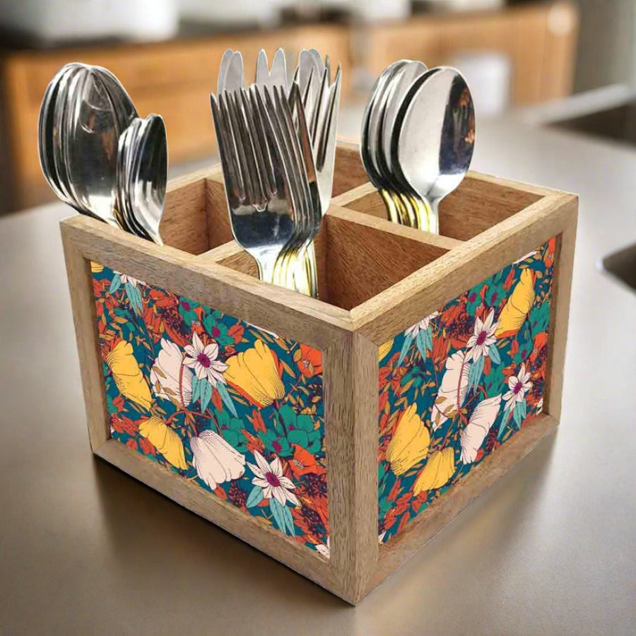 Premium Diwali Gift Set – Wooden Bat Tray, Cutlery Holder & Decorative Diya Candle