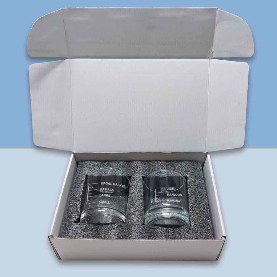 BFCM HOT DEAL Whiskey Glasses Liquor Glass-SMALL LARGE PATIYALA PAGAL HAI KYA