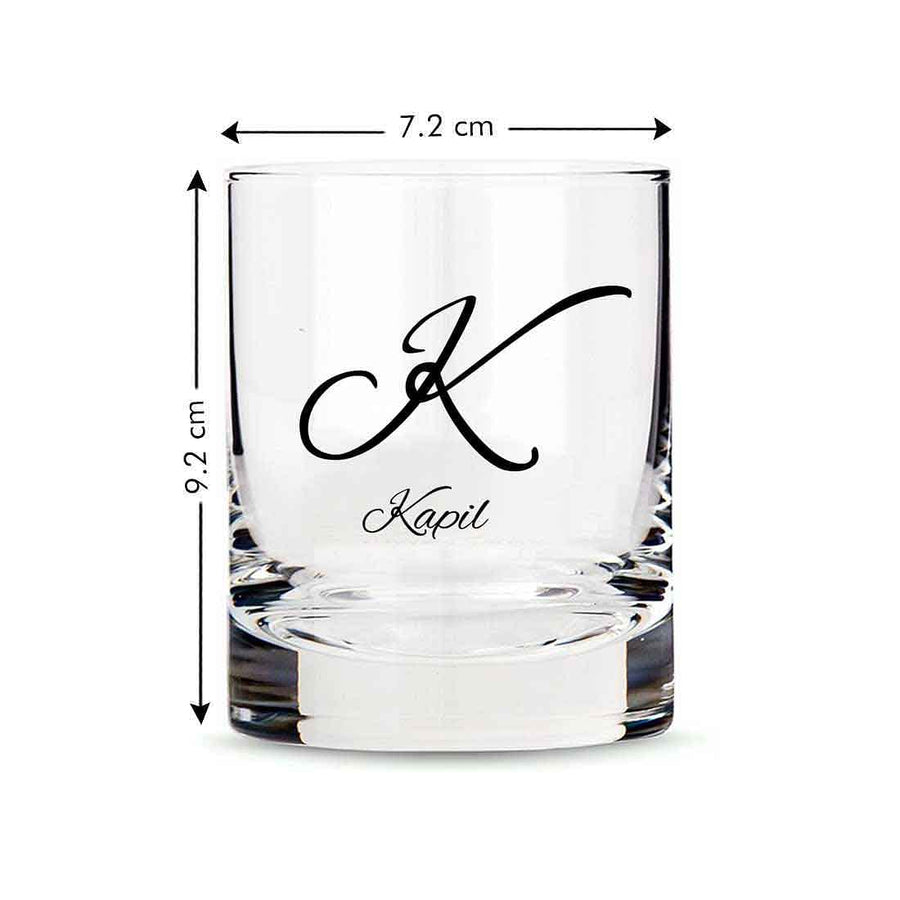 BFCM HOT DEAL Whiskey Glass with Name Initials Design