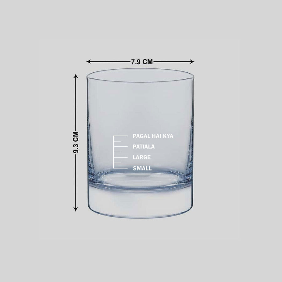 BFCM HOT DEAL Whiskey Glasses Liquor Glass-SMALL LARGE PATIYALA PAGAL HAI KYA