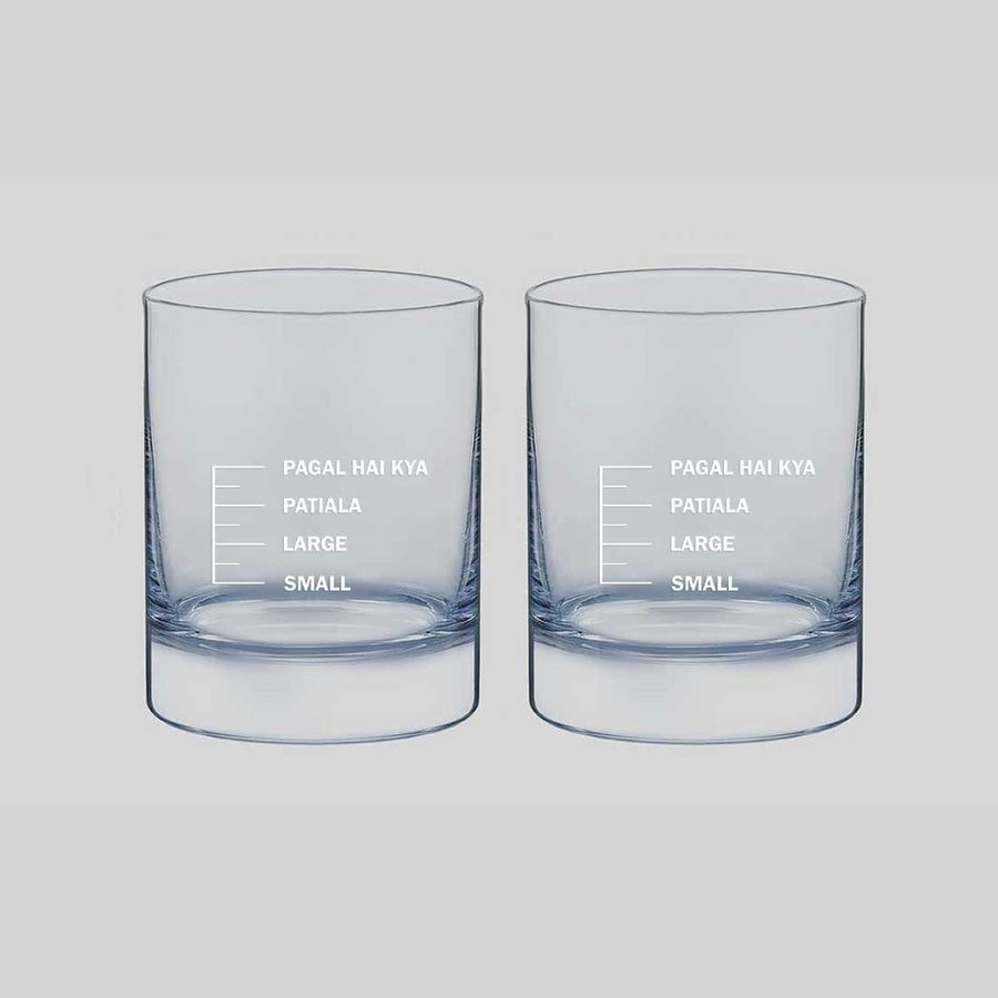 BFCM HOT DEAL Whiskey Glasses Liquor Glass-SMALL LARGE PATIYALA PAGAL HAI KYA