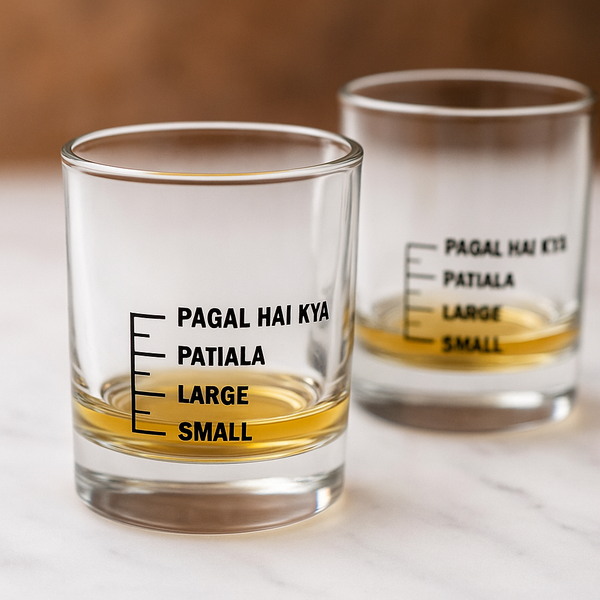 BFCM HOT DEAL Whiskey Glasses Liquor Glass-SMALL LARGE PATIYALA PAGAL HAI KYA
