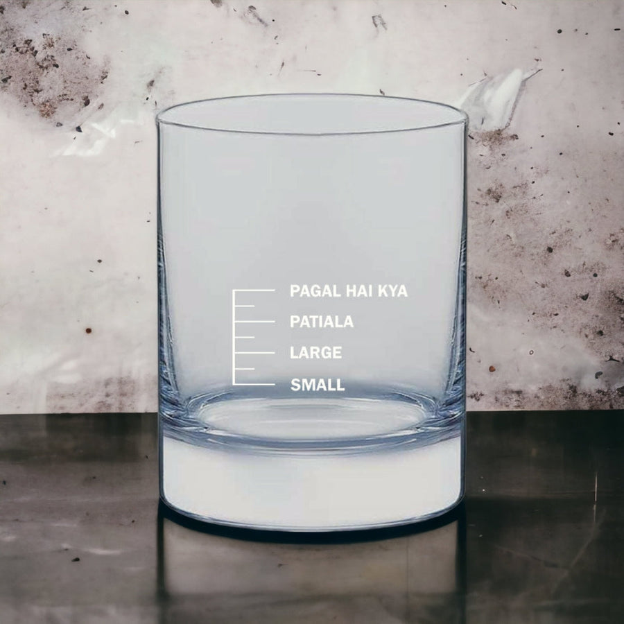 BFCM HOT DEAL Whiskey Glasses Liquor Glass-SMALL LARGE PATIYALA PAGAL HAI KYA