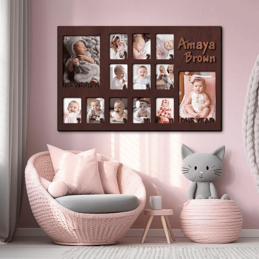 Custom Baby Photo Frame - First Year Milestone