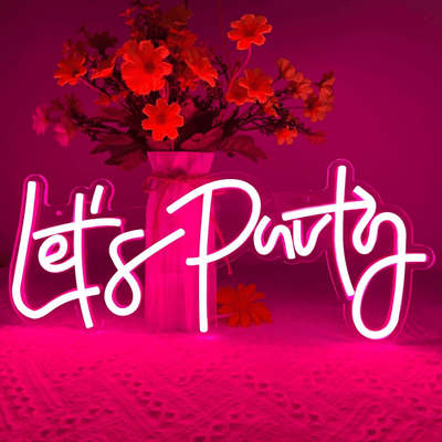 Lets Party Neon Sign - USB Decoration