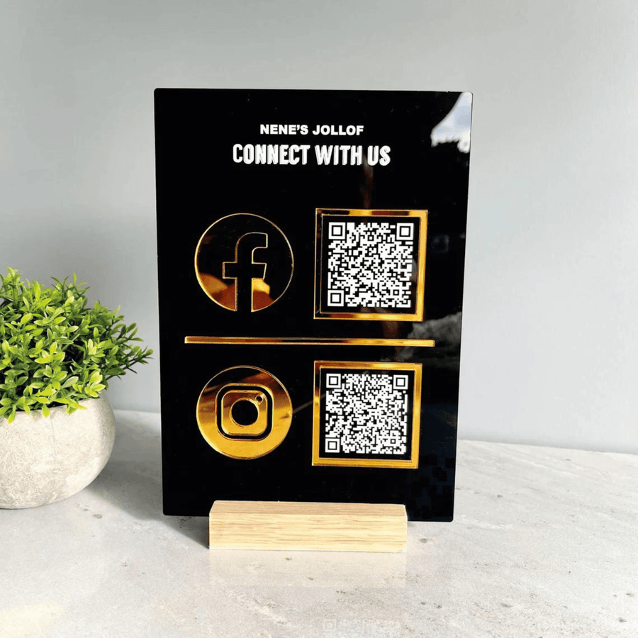 Social Media Acrylic Sign with Stand