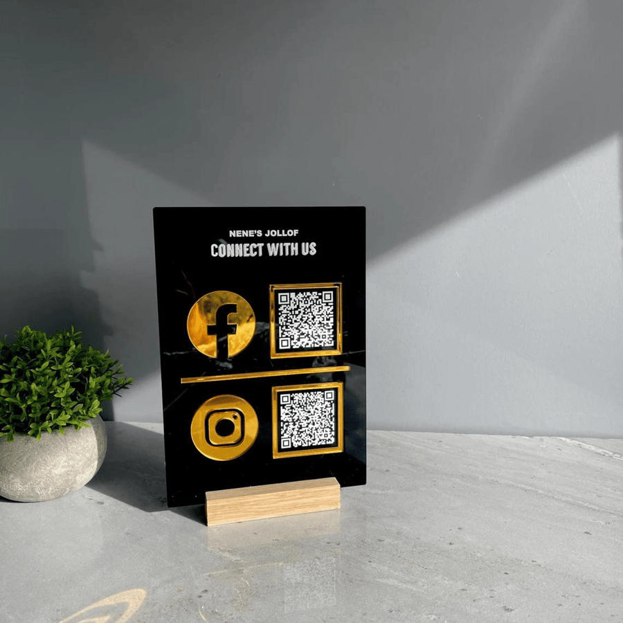 Social Media Acrylic Sign with Stand